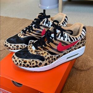Nike Animal Print Sneakers with Red Swoosh